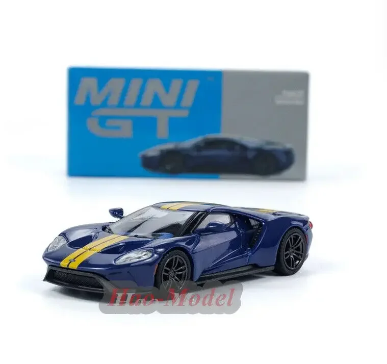 

MINIGT 1/64 для Ford GT Sunoco, модель автомобиля, сплав металла, литье под давлением, имитация игрушек, подарки на день рождения для мальчиков, коллекция для хобби, синий