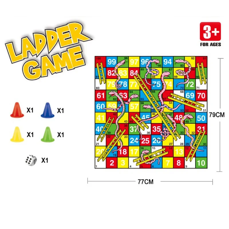 Snakes And Ladders Kids Toys Ludo Board Game  Large Size IQ Puzzle Mat Bordspellen Juegos De Mesa Jeux Enfant  party games