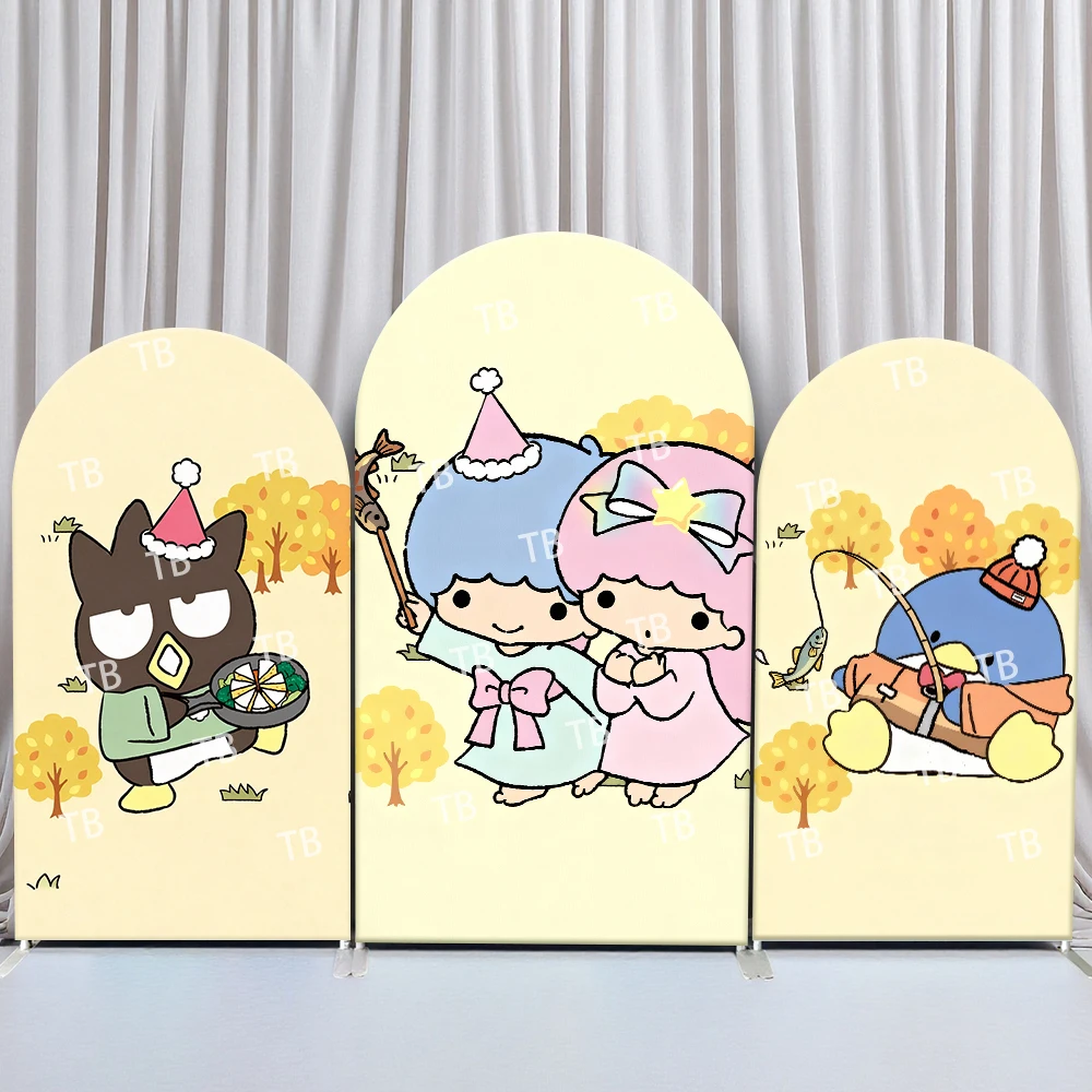 

Little Twin Stars Autumn Activity Style Arch Backdrop Cover Cheerful Festive Scene For Kids Birthday Baby Shower Photo Booth
