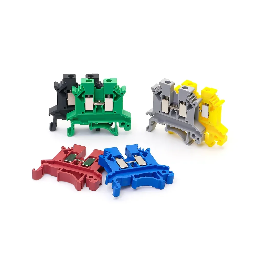 10Pcs Din Rail Terminal Block UK-2.5B Wire Electrical Conductor Universal Connector Screw Connection Terminal Strip Block UK2.5B