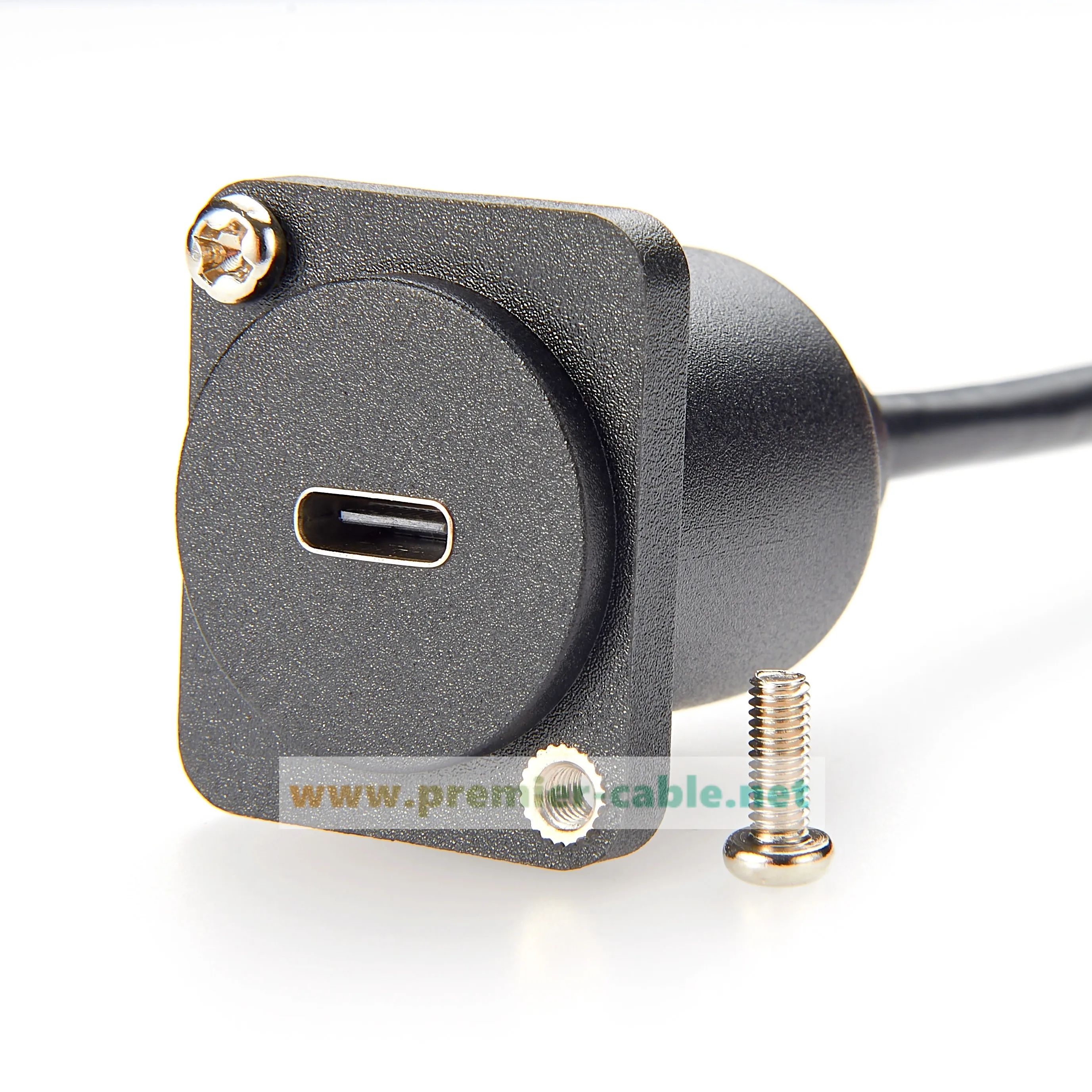 10Gbps USB 3.1 C Female to Female Cable Flange Chassis Panel Mount 100W USB Type C Bulkhead Adapter for Charging & Data