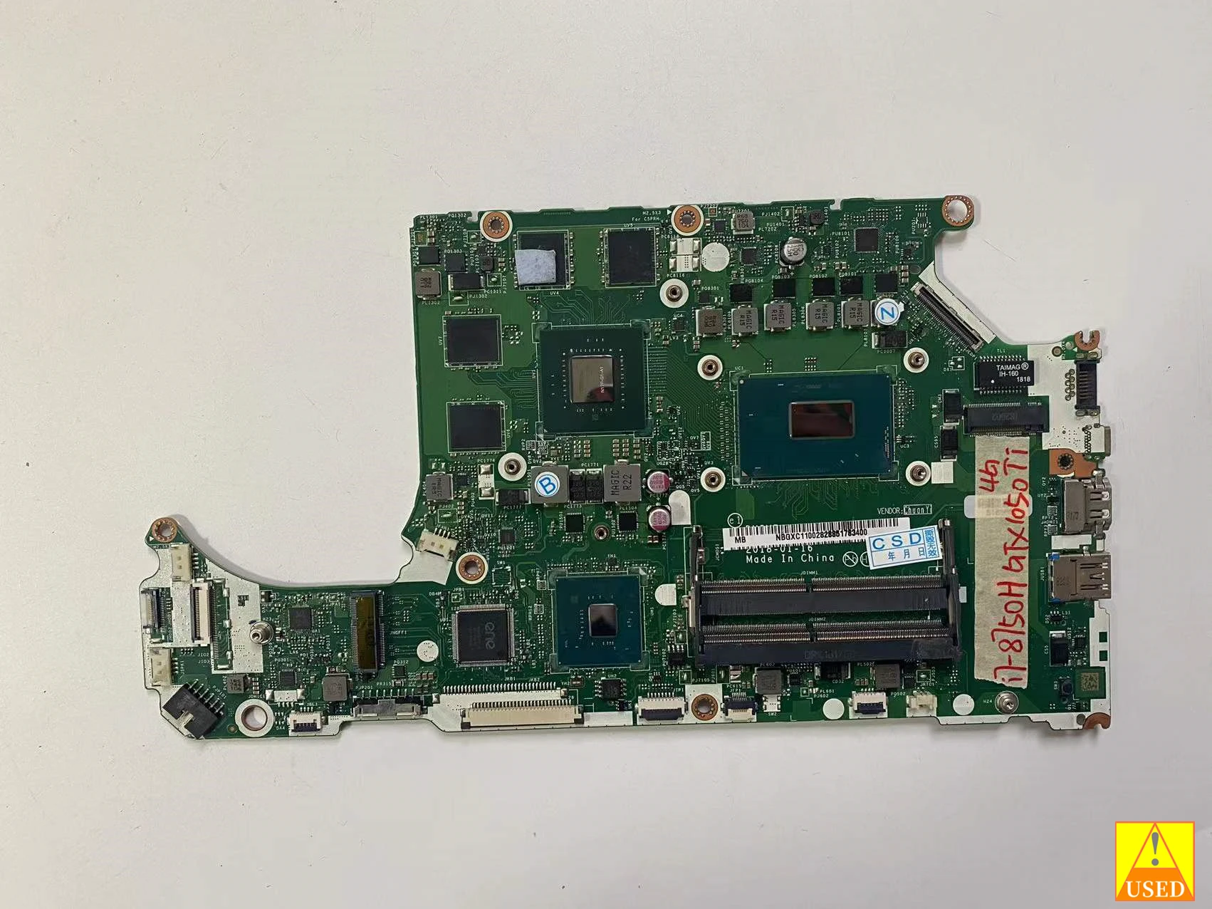 

For Acer Nitro AN515-52 USED Laptop Motherboard LA-F951P I7-8750H GTX1050TI 4GB Fully Tested and Works Perfectly.