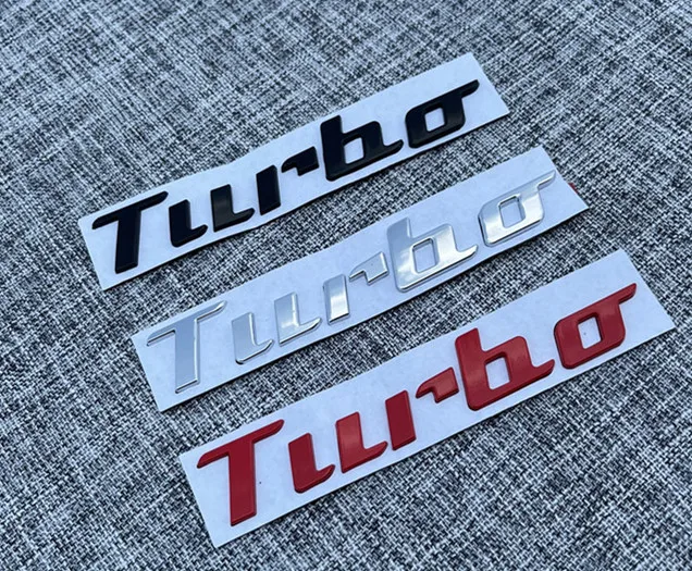 1X New Metal Car Badges Turbo Trunk Emblem Stickers Decals Decor For Beetle Turbocharger Boost Loading Boosting