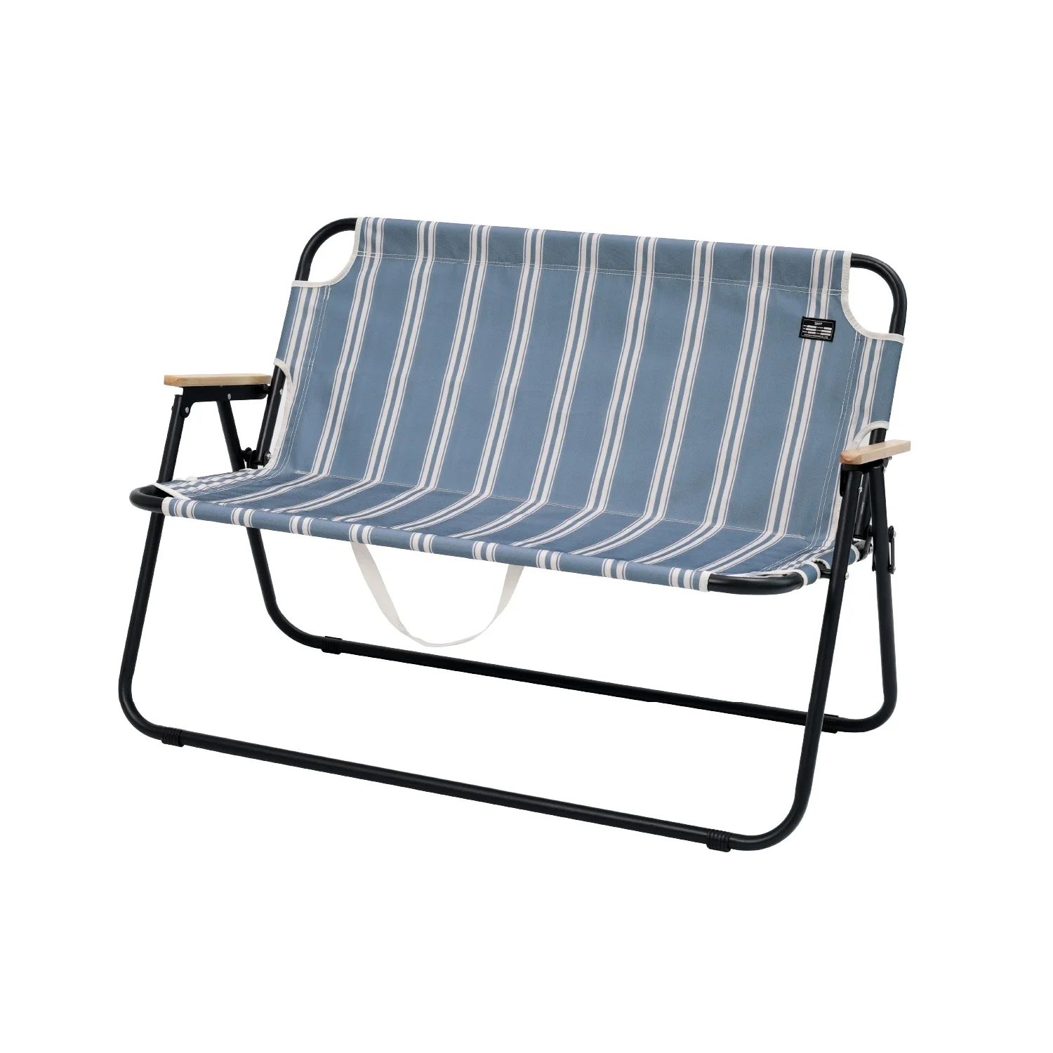 

Outdoor camping folding double chair multi-functional storage, camouflage blue and white stripes