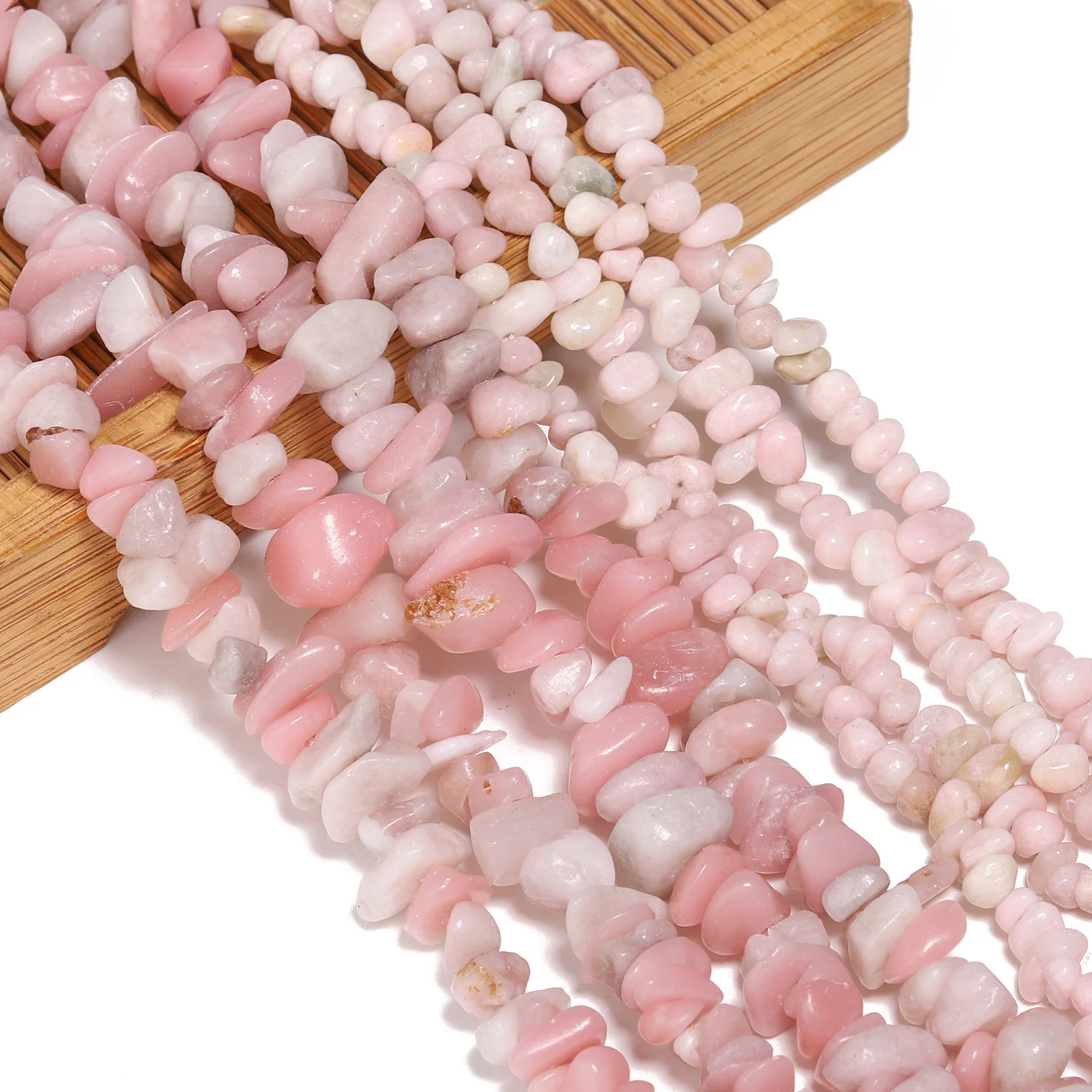 3-5 مللي متر 5-8 مللي متر غير النظامية الحجر الطبيعي الوردي أوبال الخرز الحصى فضفاض الخرز لصنع المجوهرات لوازم سوار ذاتي الصنع إكسسوارات 15'' #4