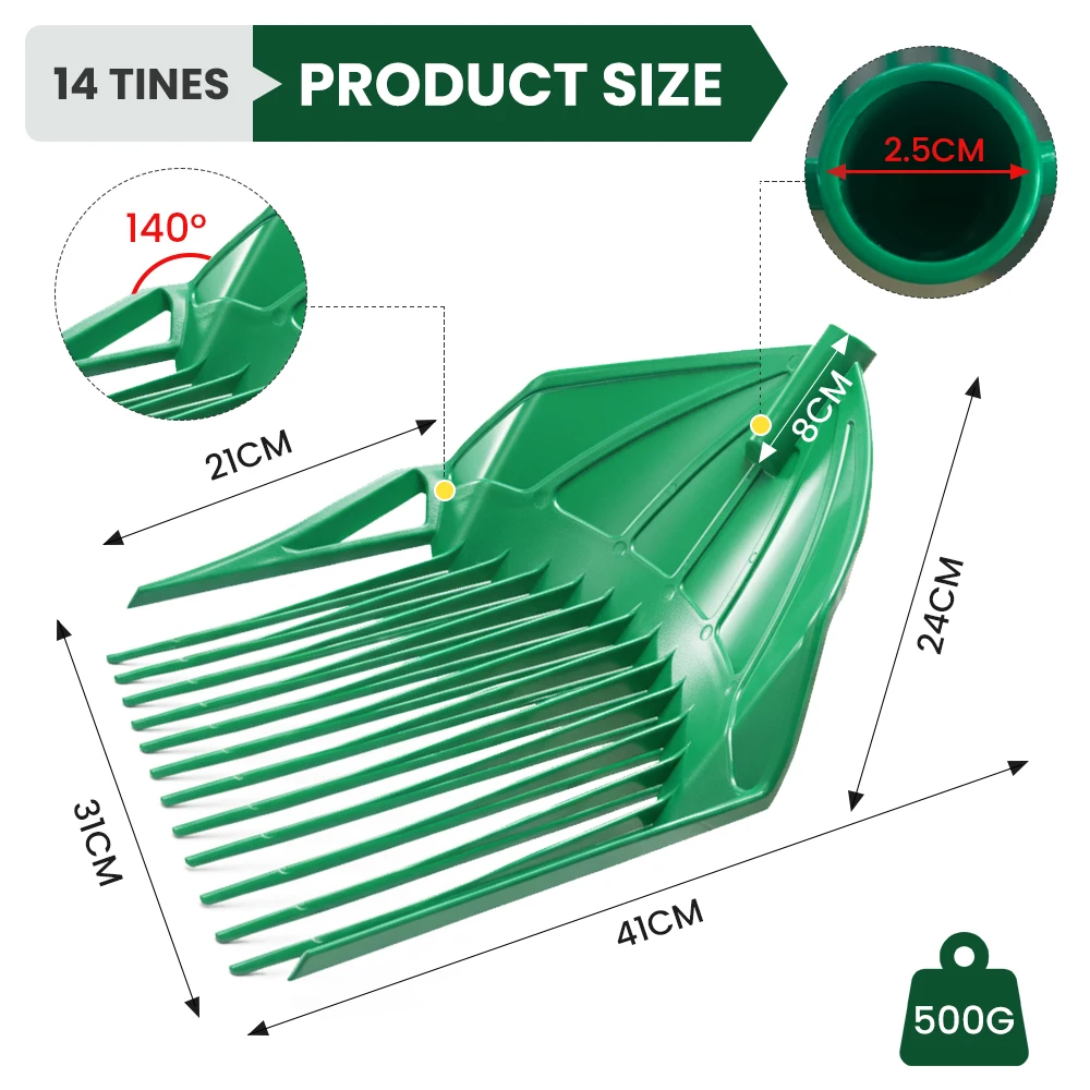 Heavy-Duty ABS Manure Fork Head for Stable & Farm Cleanup | Durable Pitchfork Replacement | Factory Wholesale for Bulk Buyers