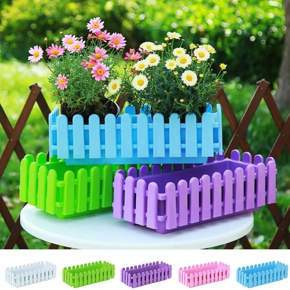 Pots de fleurs rectangulaires durables, bande en plastique, clôture de jardin, grande fente pour légumes épaisse, bricolage, maison supplémentaire