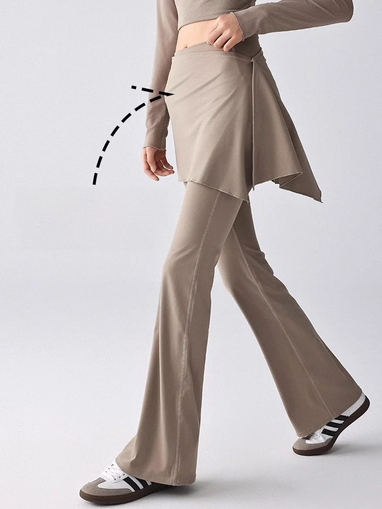 Pantaloni da yoga a vita alta Fitn da donna in pelle arca Gonna Boting Leggings da allenamento in due pezzi Primavera Estate Nuovo Sle