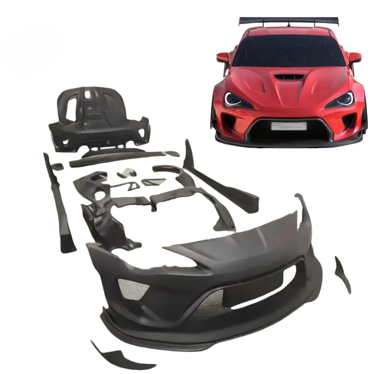 

Toyota GT86 Subaru BRZ Wide Robot Front Bumper Rear Bumper Shaft High Quality Fender Side Skirt Upgraded Carbon Body Kit