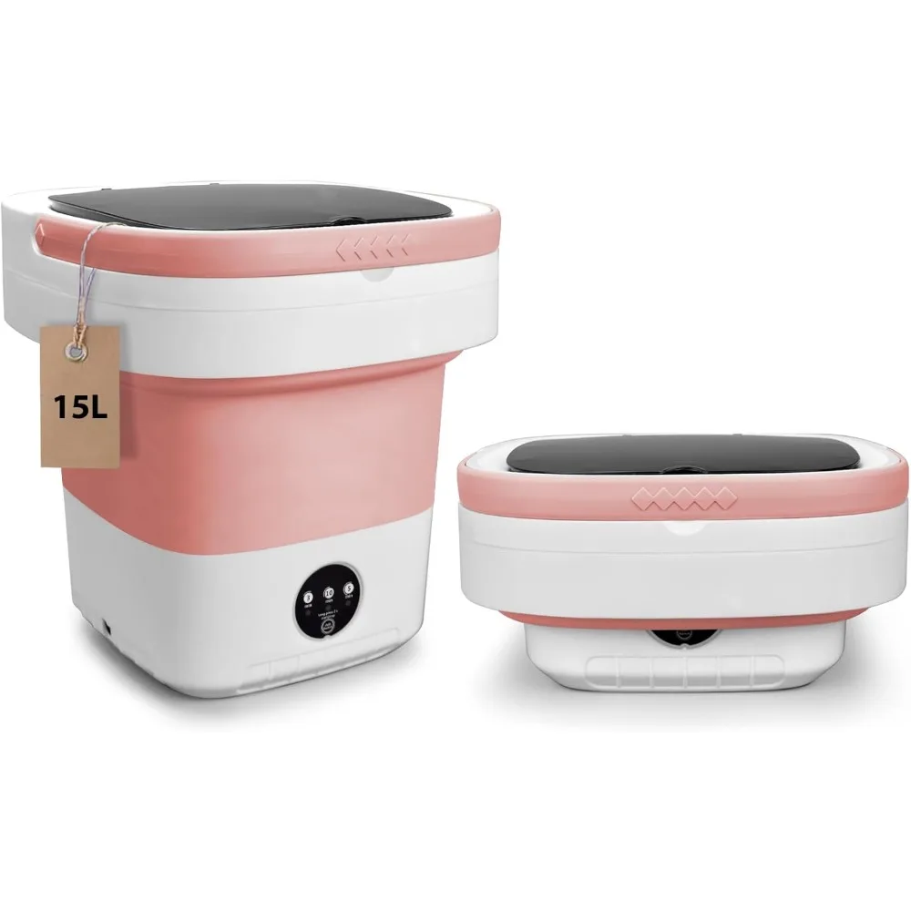 Portable Washing Machine 15L Mini Washer and Spin Dryer with Deep Cleaning Foldable Small Washer