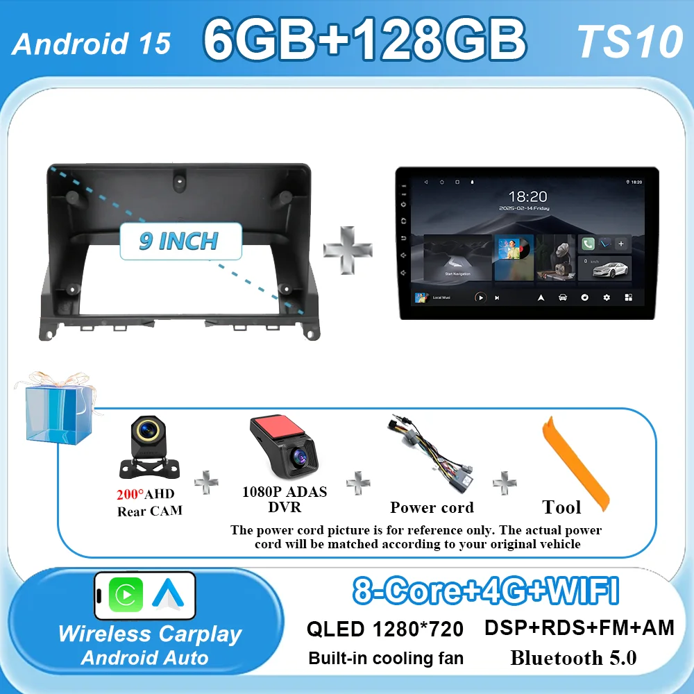 Android 15 Voor Mercedes Benz C Klasse 3 C220 C180 W204 S204 2006-2011 Auto Multimedia Video Player Radio stereo GPS Auto play Auto