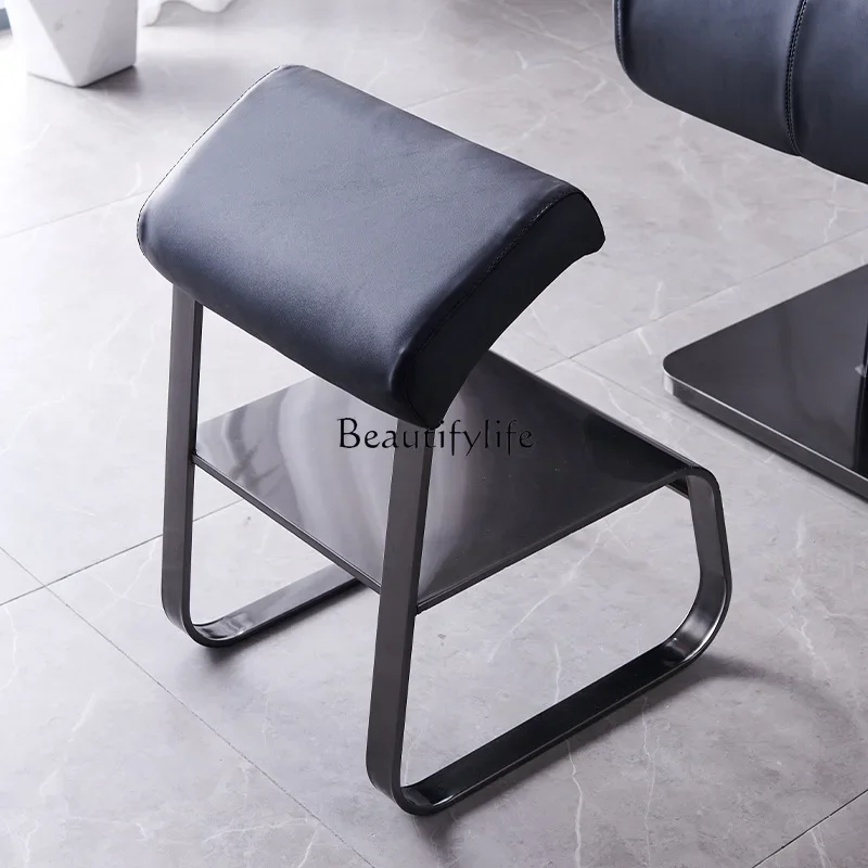 02Barber shop shampoo bed ceramic deep basin semi-lying flush bed 4