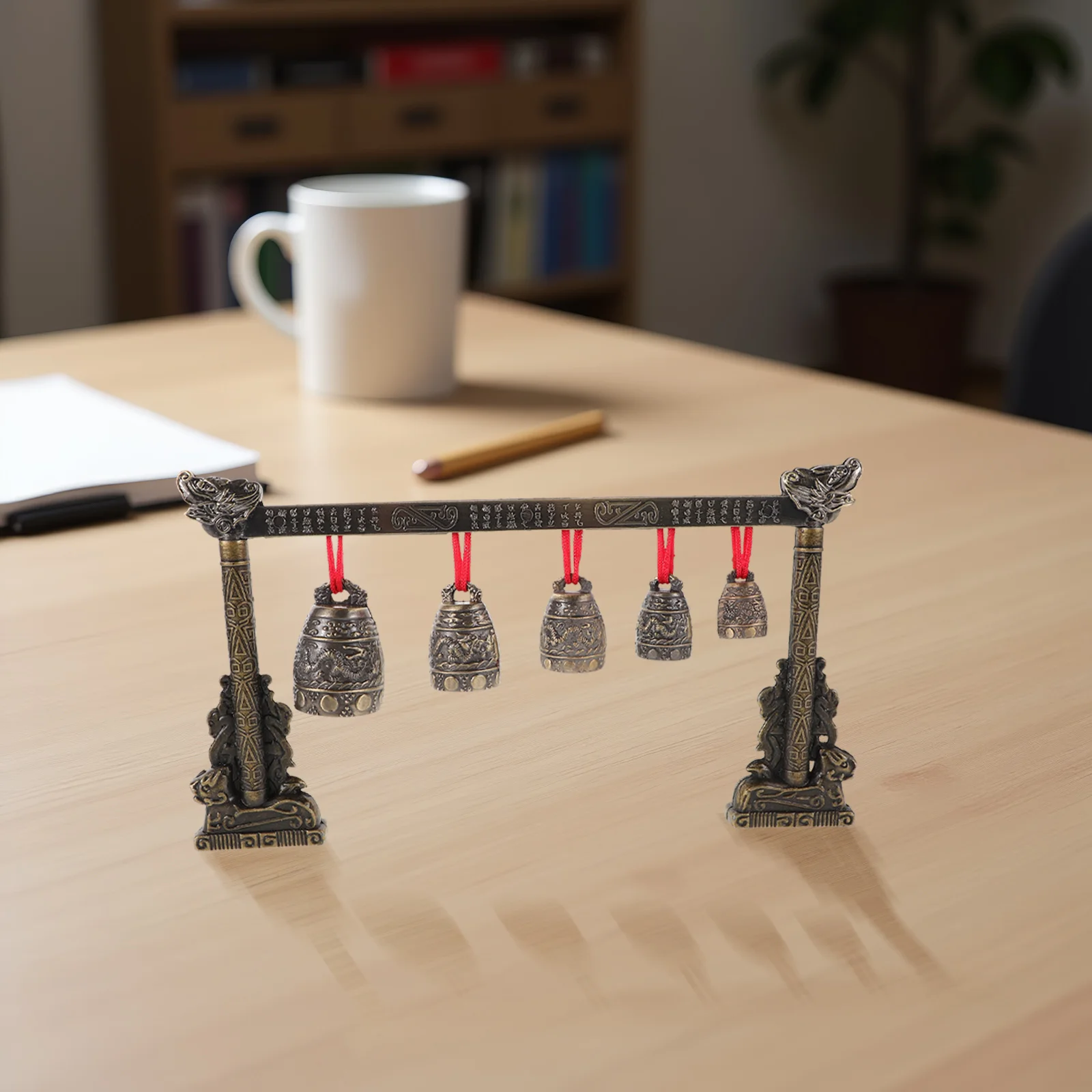 

7pcs Vintage Chime Instrument Single Layer 7-Bell Set For Indoor Teaching Bronze Wind Bells Home Decor Chimes Percussion