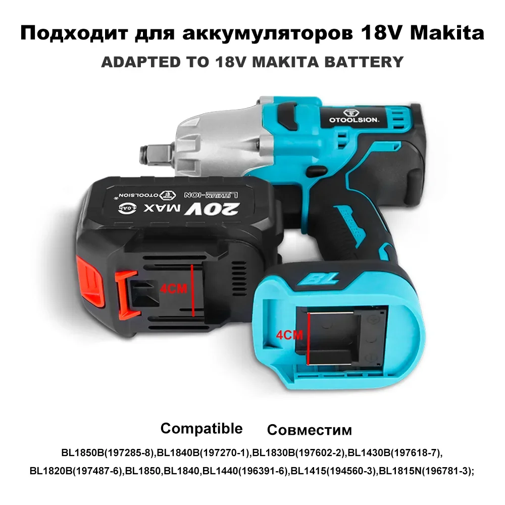 Otoolsie Koppel 600n. M Borstelloze Slagmoersleutel 1/2 Inch Draadloze Elektrische Moersleutel Elektrisch Gereedschap Geschikt Voor Makita 18V Batterij
