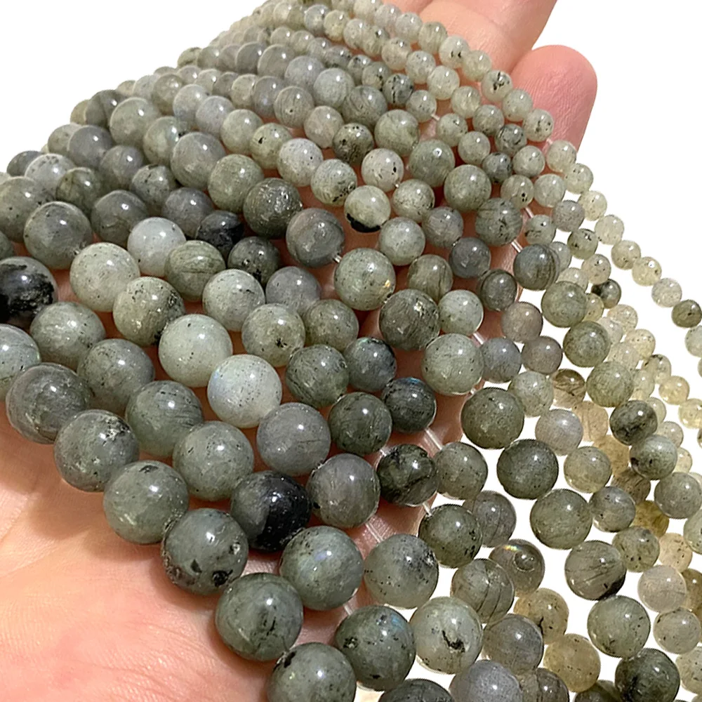 Natural AA Labradorite Stone Beads Loose Round Spacer Gem For Jewelry Making DIY Bracelet Earrings Handmade Accessories 4-12MM