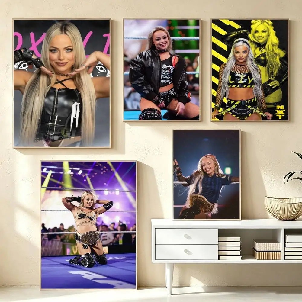 Wrestler Liv Morgan Club  Poster High Quality Dorm Living Room Aesthetic Wall Decoration Painting Stickers Gift