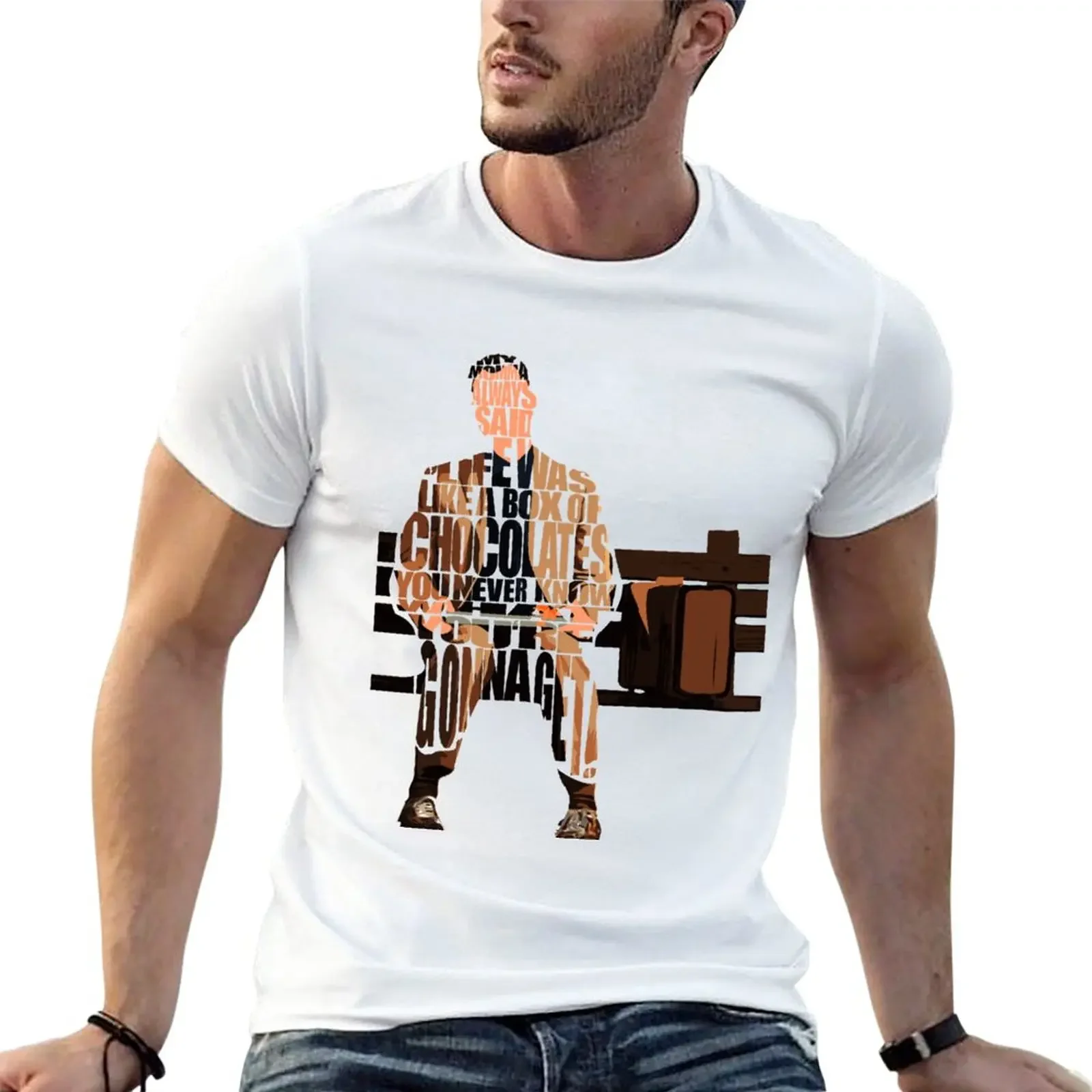 

Forrest Gump T-Shirt plus sizes quick drying tees mens white t shirts