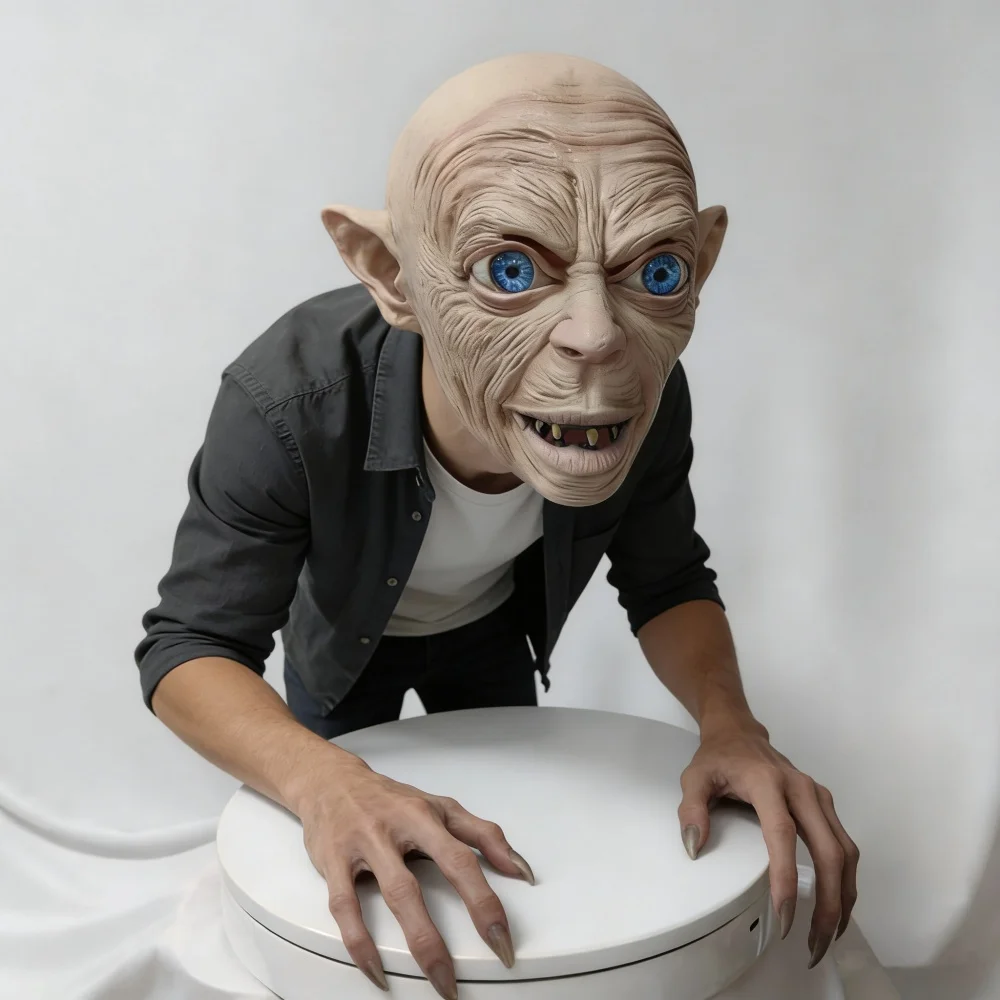 หน้ากากกอลลัม ของสะสมจากเรื่องลอร์ดออฟเดอะริงส์ หน้ากากผีปีศาจ หน้ากากสำหรับงานแฟนซี งานปาร์ตี้ ของตกแต่ง หน้ากากหัวมนุษย์ต่างดาวที่น่ากลัว