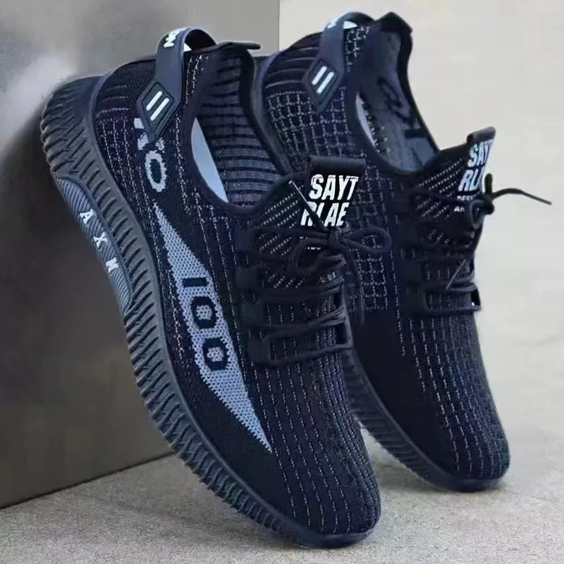 

2026 Breathable Air Mesh Sneakers Comfortable Casual Sport Shoes Fashion Men's Woven Shoes for Lightweight Deodorant Outdoors