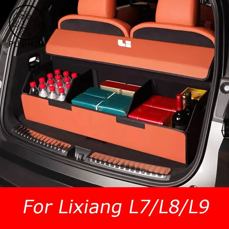 

Для Li LiXiang L7 L8 L9 2023 2024 Lixiang ONE ящик для хранения в багажнике автомобиля задний багажник органайзер для груза аксессуары для интерьера