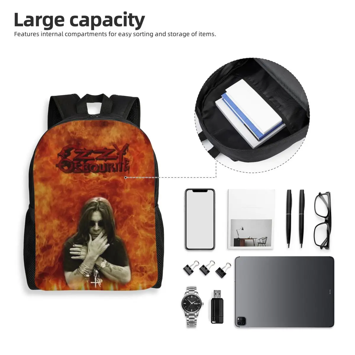 Mochila de Rock Heavy Metal personalizada para homens e mulheres, Moda Bookbag, Escola e faculdade sacos