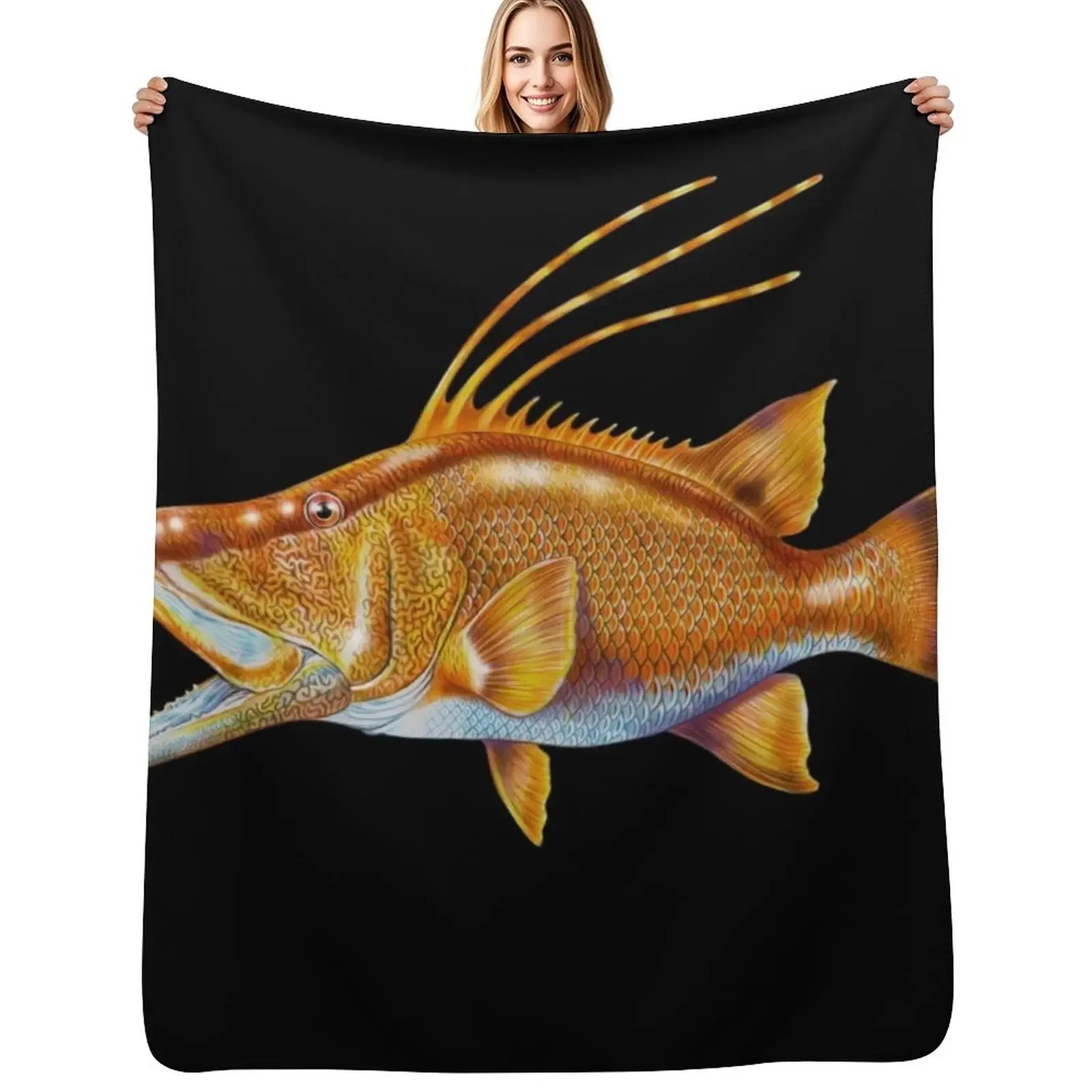 

Hogfish Throw Blanket Thermals For Travel bed plaid Luxury Thicken christmas decoration Blanket