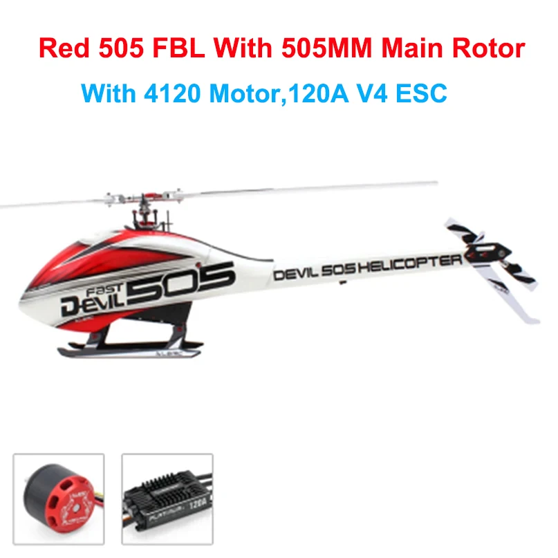 ALZRC-RC Devil 505 FAST R42 FBL KIT RC helicóptero 420MM cuchillas principales de fibra de carbono equipado sistema de Rotor FBL CNC Servo de Metal completo
