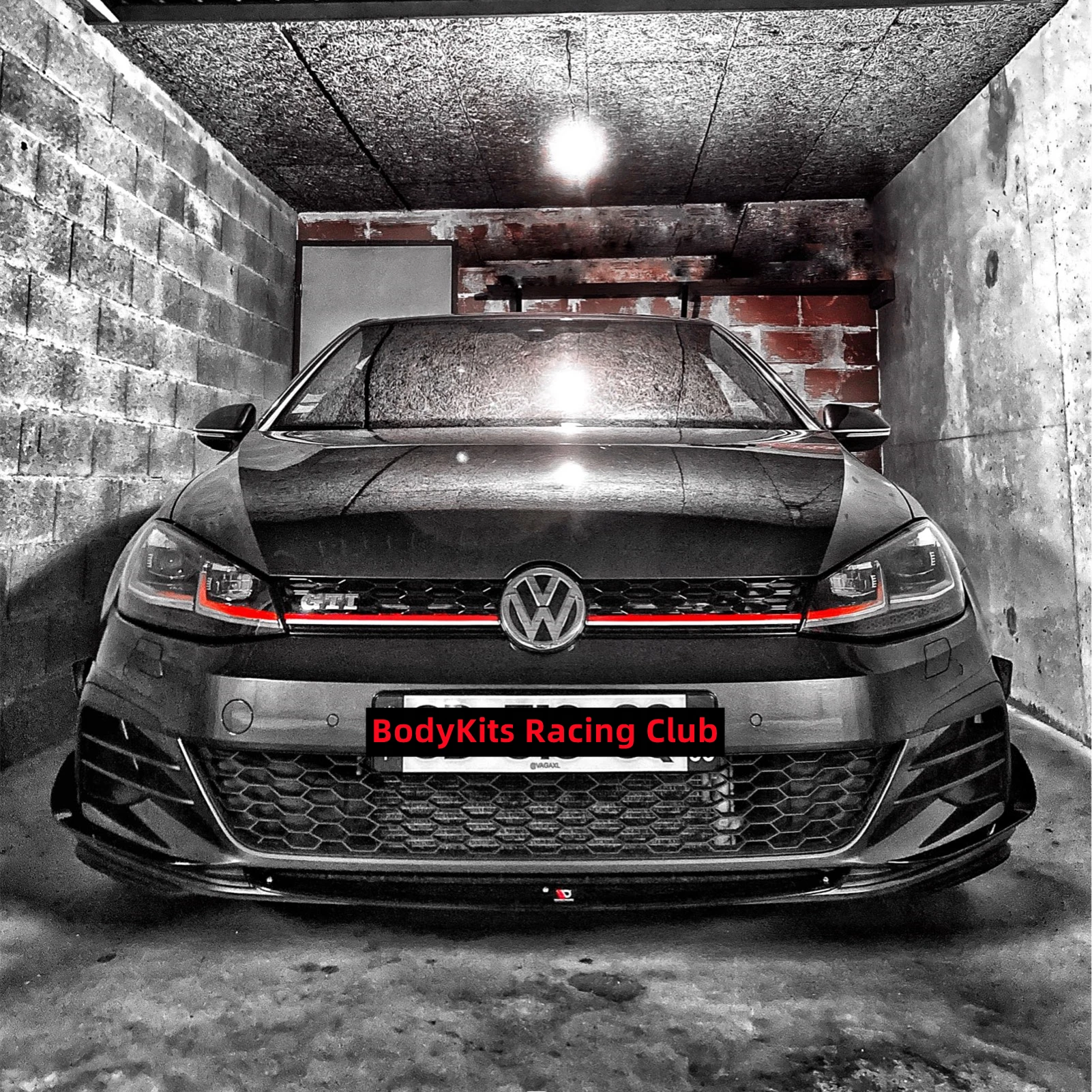 Glänzend schwarz RevoZport Style Frontstoßstange Aero Kit Canard Wings für Volkswagen Golf 7.5 GTI GTD R R-Linie 2017–2020 – Detail 10