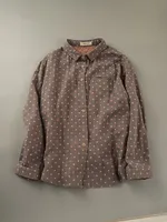 Lamtrip Vintage Women Casual Polka Dots Soft Double Layers Cotton Yarn Long Sleeve Shirt Blouse 3