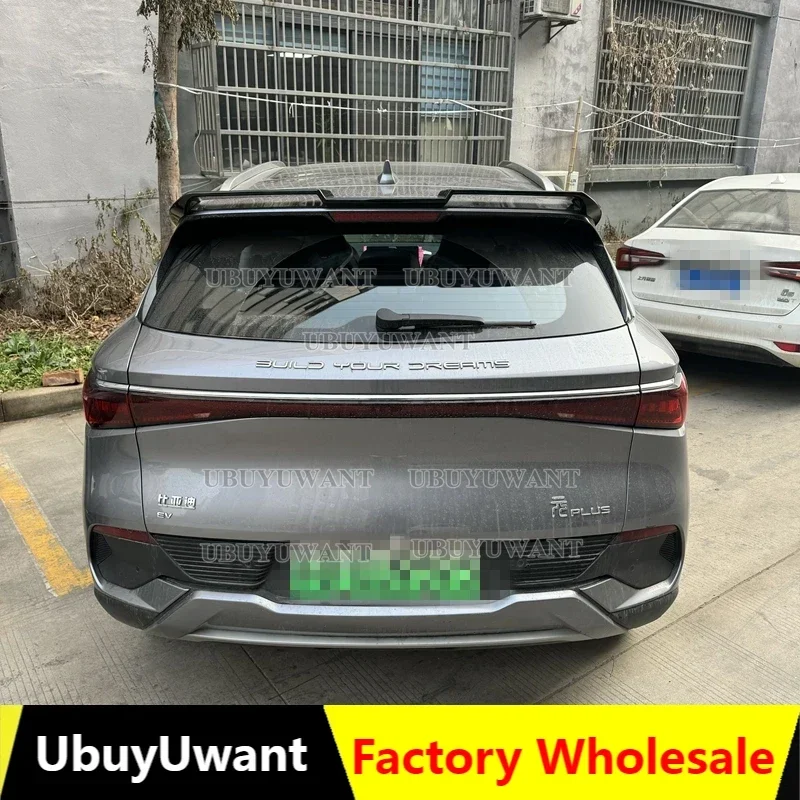 For BYD Yuan  YUAN PLUS High Quality ABS Platic Rear Wing Lip Spoiler Car Tail Wing Decoration Glossy Black Spoiler 2021-2024