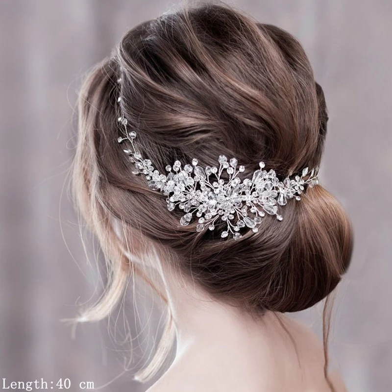 Luxurious Flower Headbands Tiaras Wedding Hair Accessories For Women Bride Hair Jewelry Bridal Headband Headpiece Party Hairband image 3