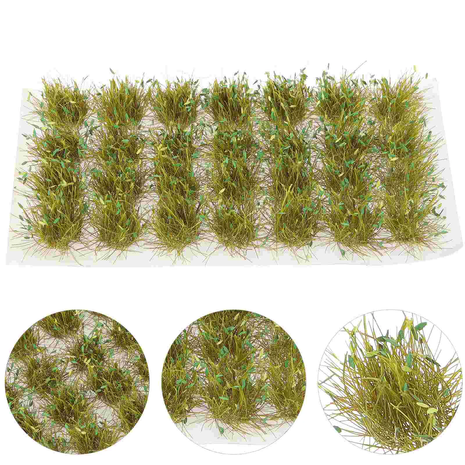 28pcs Sharpleaf Grass Tuft Model Diorama Supplies Lightweight Resin Bright Color Nature Feel Small Bases Moss Fake Weeds