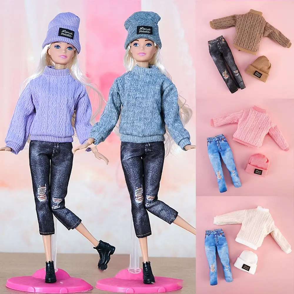 

1 Set Newest Accessories DIY Winter Wear Sweaters Girl Clothes Dolls Pants Casual Wear Hats