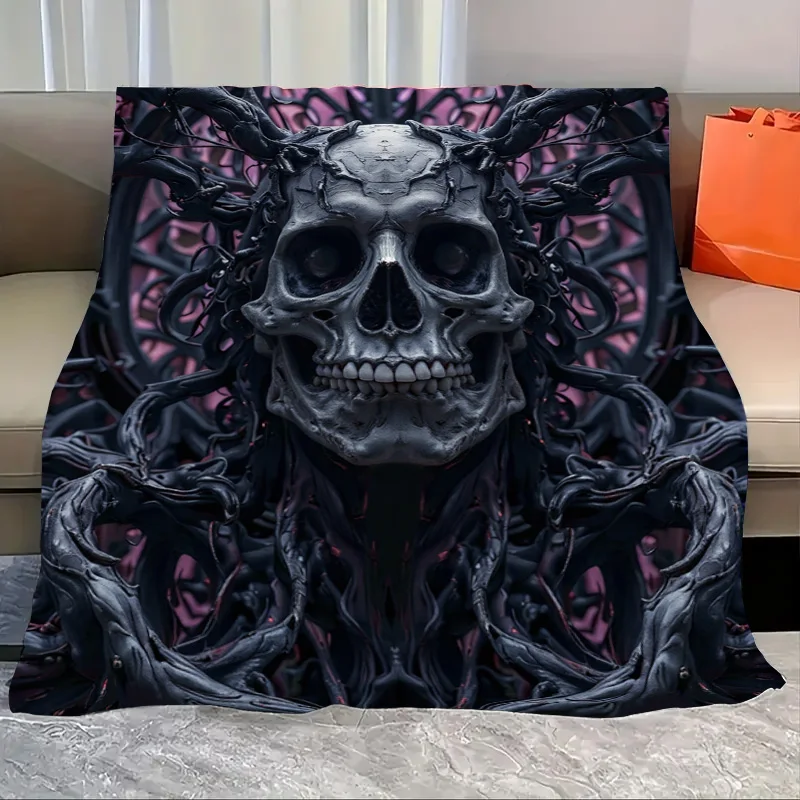 

Flannel Blanket-Soft Lightweight All-season Skull Design Soft Cozy Baby Blanket for Boys Girls Newborns