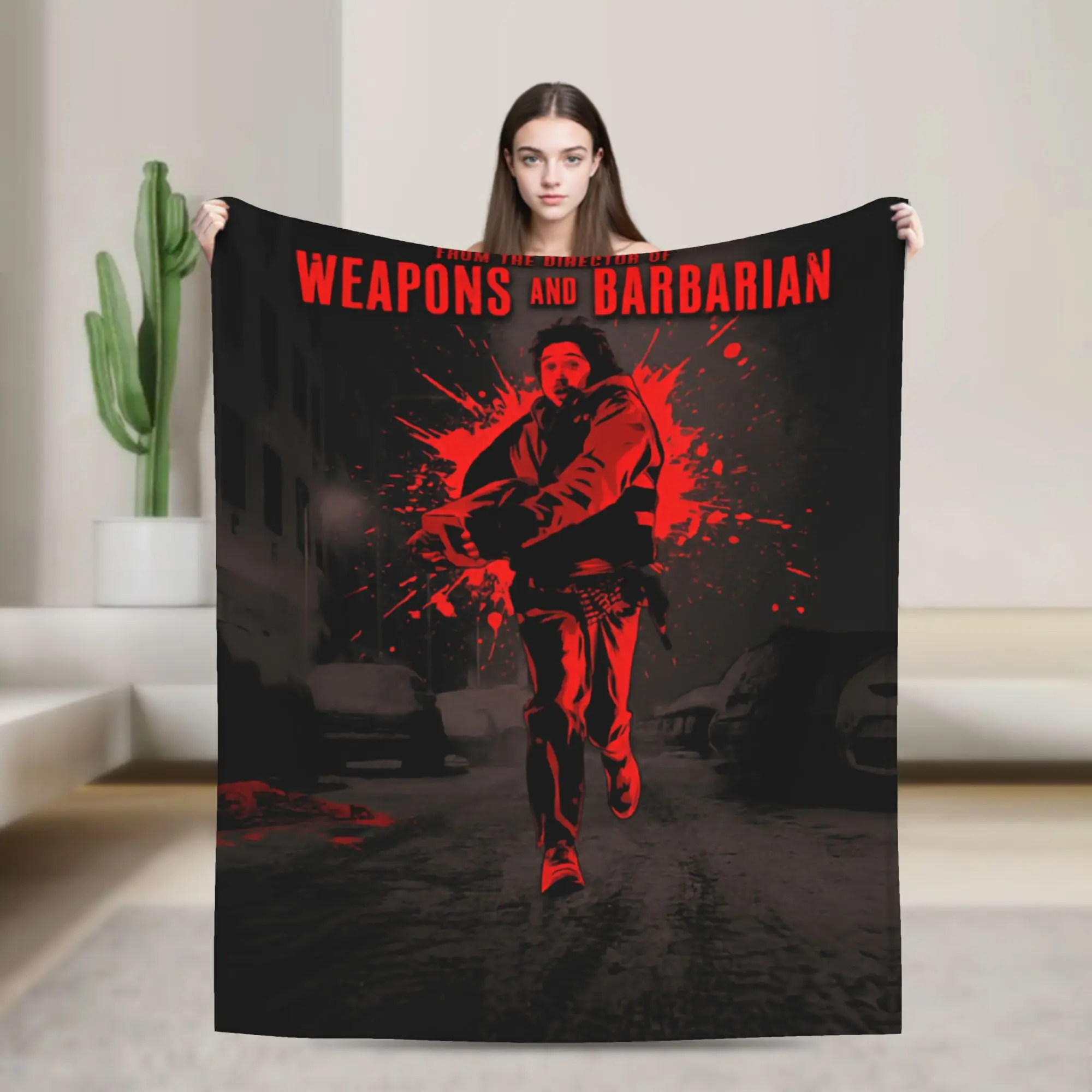 Bryan  Zach Cregger Horror 2026 Knitted Blanket Plush Throw Blanket Summer Air Conditioning Printed Soft Warm Bedsprea