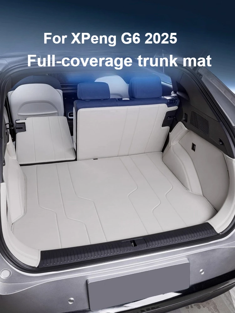 

For XPeng G6 2025 Car Full-Cover Trunk Mat Eco-Friendly Leather Trunk Liner Interior Modification Accessory