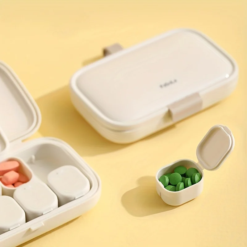 1set Plastic Pill Box, Travel Portable Small Medicine Box, Utility Medicine Case with 8 Mini Packing Box, Daily Medicine Case