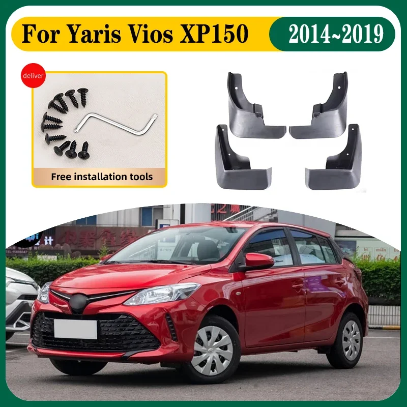 

4PCS Car Mudguards for Toyota Yaris Vios Hatchback XP150 2014 2015 2016 2017 2018 2019 Mudflap Fender Splash Guards Accessories