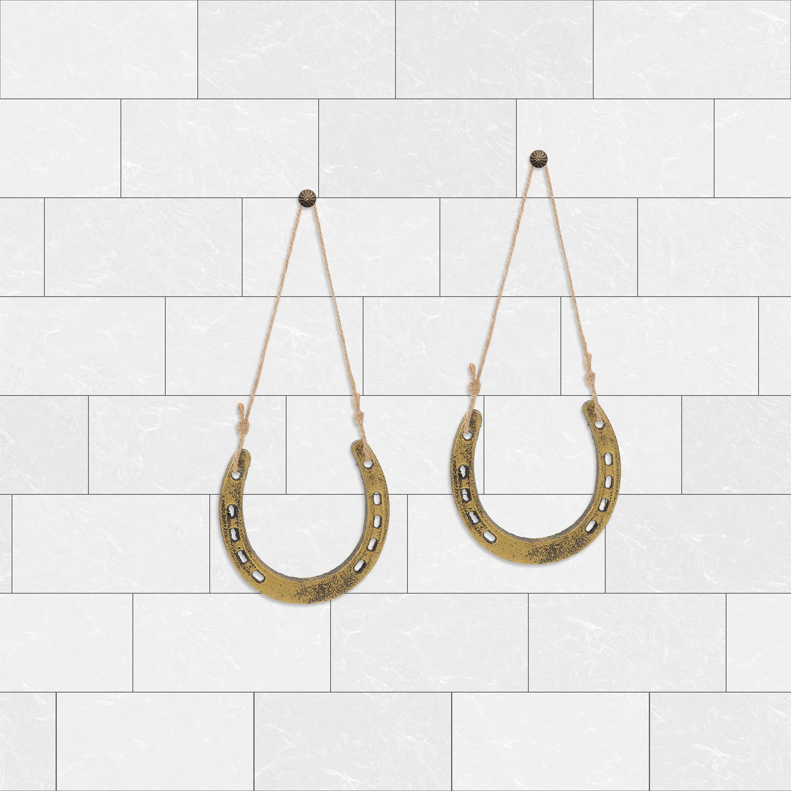 

3 Pcs Cast Iron Horseshoe Hanging Decoration Handmade Art Accessories Bathroom Wall