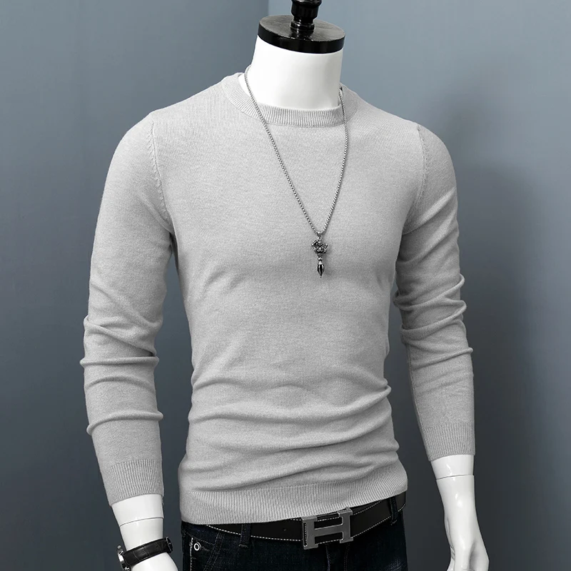 الرجال سليم صالح جولة Ne تريكو سترة لون نقي ملابس داخلية مرونة الدافئة عارضة Sle طويلة Sve تنفس مريحة