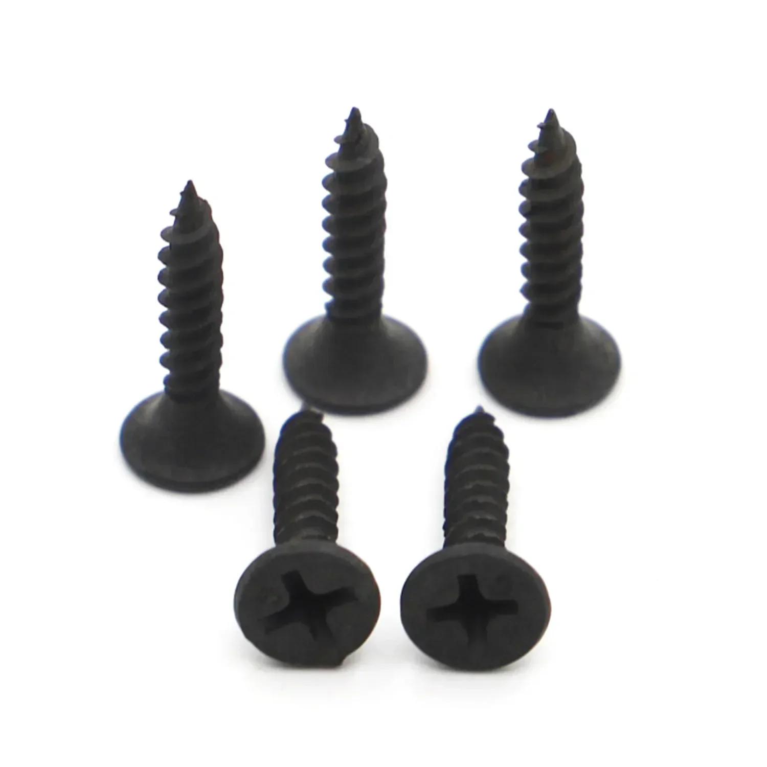 M3.5 M4 Black Carbon Steel Cross Self-tapping Wood Screw Fibreboard Flat Countersunk Head Screws