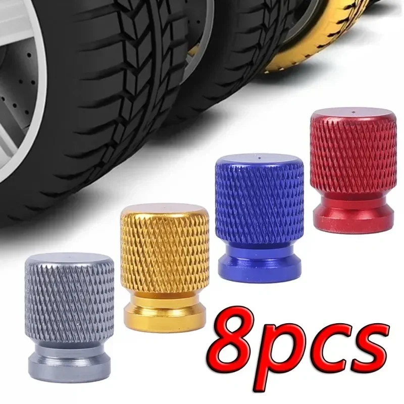 1-8pcs Tire Valve Caps Aluminum Car Wheel Nipple Plugs AutoTyre Stems Cap Tyre Rim Stem Covers