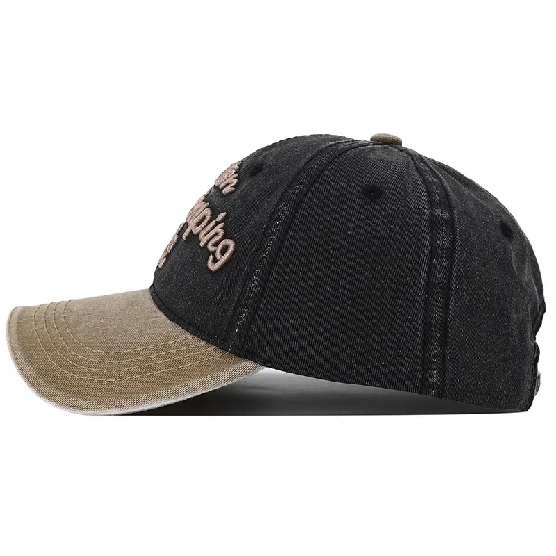 남성 힙합 레트로 빈티지 야구 모자, 와이드 브림 스냅백 모자, 여성용 데님 모자, 6 패널, 2024 신상 디자이너 Y2k