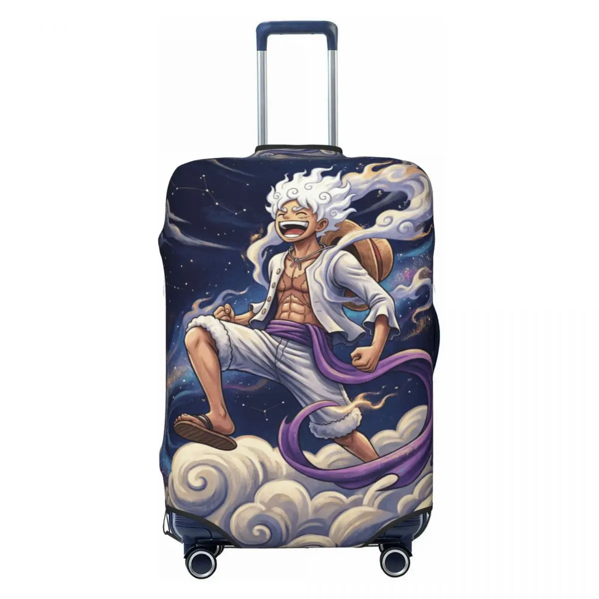 Custom One Pieces Monkey Luffy Gepäckabdeckung, elastische Anime-Reisekoffer-Schutzhülle, geeignet für 18-32 Zoll