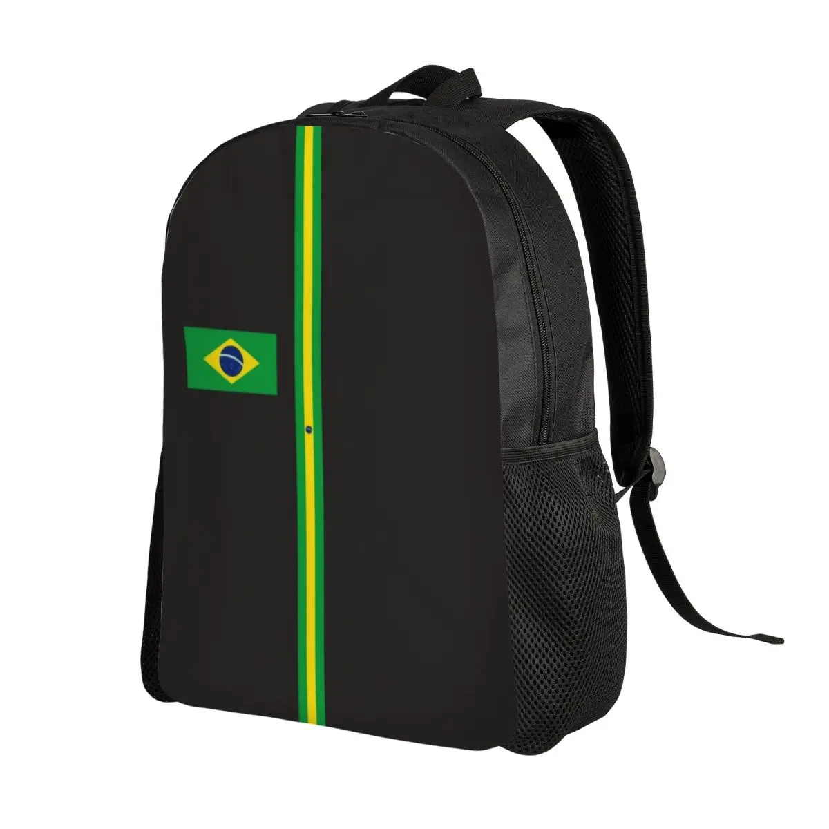 حقائب ظهر مخصصة بعلم البرازيل للنساء والرجال حقيبة كتب أساسية للمدرسة الجامعية وحقائب الشعار الوطني البرازيلي #2