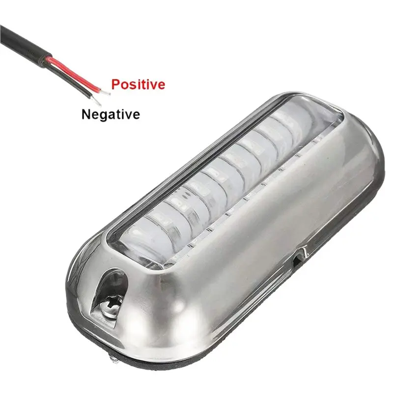 ABGE-10Pcs 42LED Boat Drain Light Boat Transom Light Blue Underwater Pontoon Marine Light