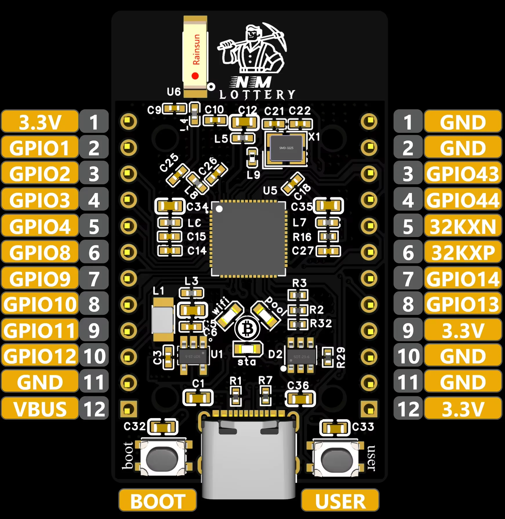 NMMiner บอทอย่างเป็นทางการ โซนเชนต่อโซนเชน ใช้พลังงานต่ำ BTC Lucky Solo Lottery Miner สำหรับผู้ที่ชื่นชอบคอมพิวเตอร์ 385KH/s ขึ้นไป ใช้ชิป ESP32S3