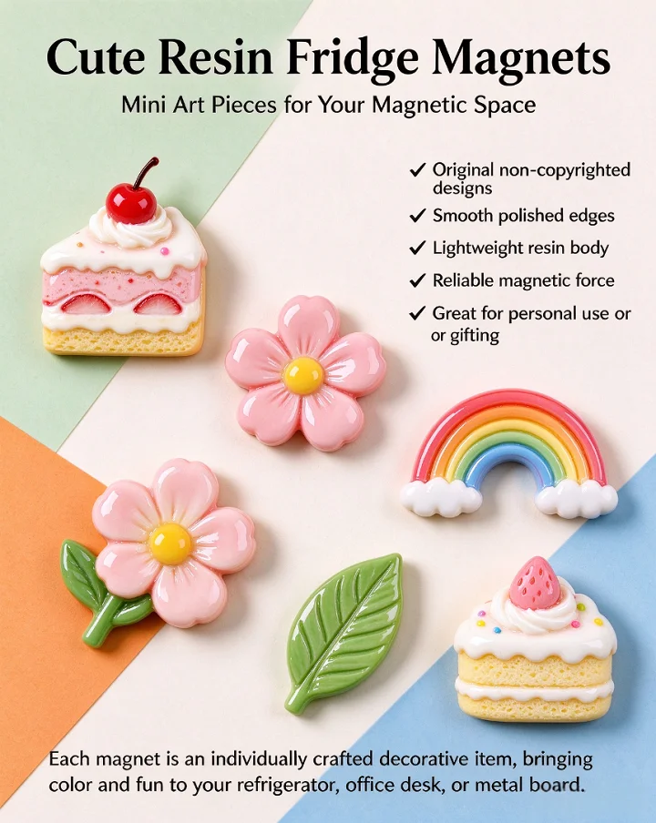 Custom Fridge Magnets Customized Shape 3D Epoxy Plastic Refrigerator Magnetic Handicraft Refrigerator Magnets Sticker Collection