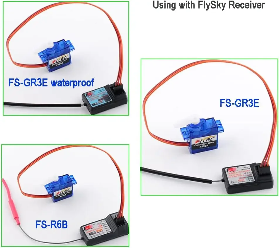 Picture 6: 2Sets Feetech FS90R Micro Continuous Rotation Servo Analog Motor 360 Degree + RC Tire Wheel for Arduino Microbit Smart Car Robot