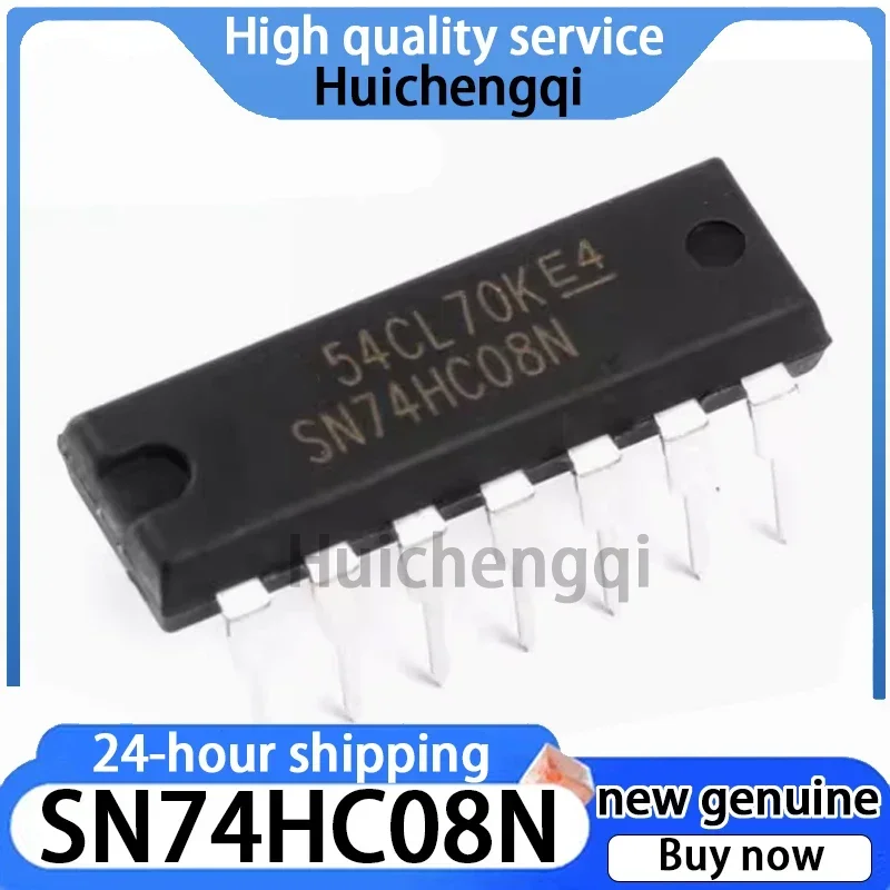 10PCS Genuine SN74HC08N Package DIP-14 Logic Gate and Gate Four-way 2-channel Input Positive and Gate Logic IC